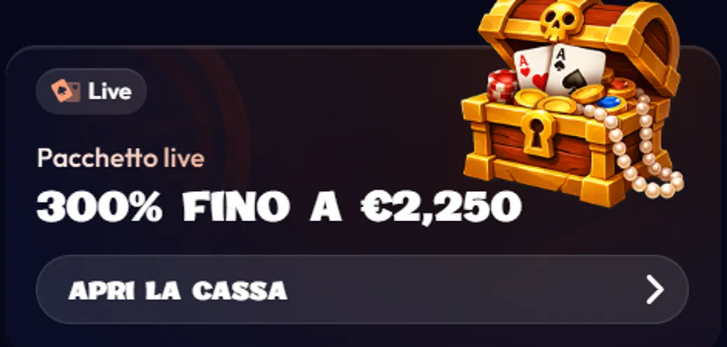 `pacchetto live bonus 300 percento fino a 2250 euro`